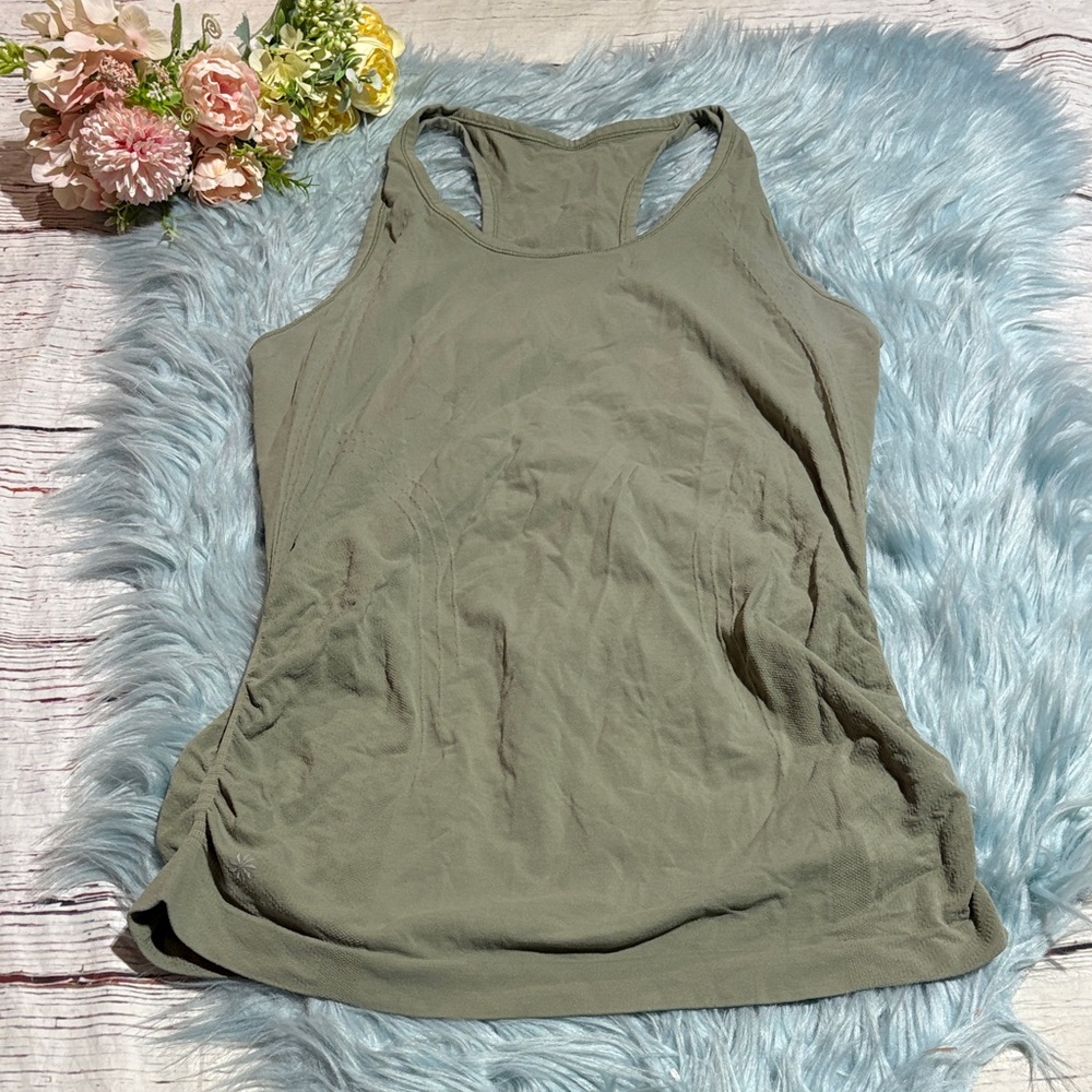 Athleta With Ease Cinch Green Tank sz M
